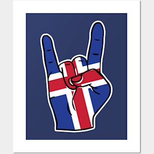 Rock On Iceland // Icelandic Flag Rock Hand Posters and Art